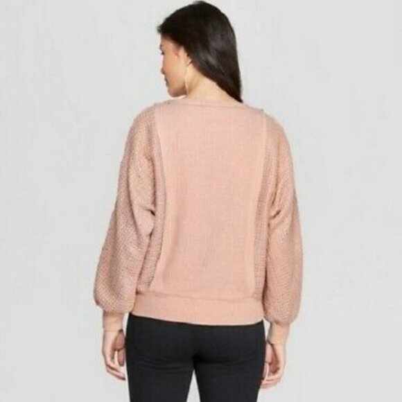 Knox Rose Pink Embroidered Floral Knit Sweatshirt - Picture 2 of 9
